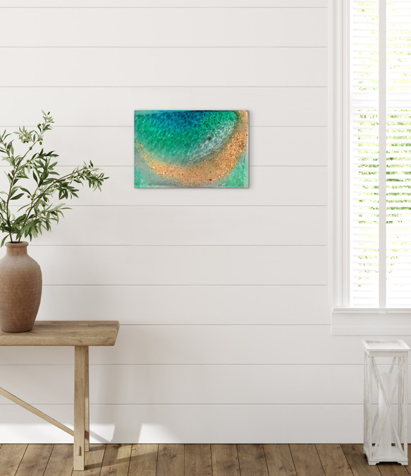 アートパネル  なも無い島　ムーンビーチエメラルドの海　波紋の穏やかな海　タイプE 3枚目の画像