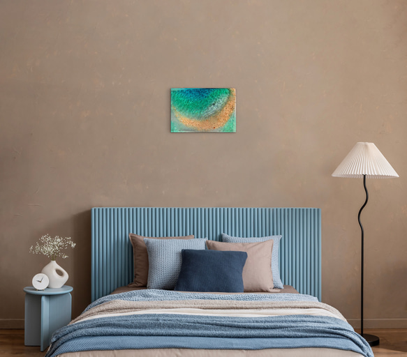 アートパネル  なも無い島　ムーンビーチエメラルドの海　波紋の穏やかな海　タイプE 9枚目の画像