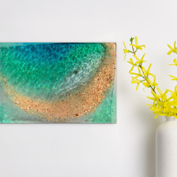 アートパネル  なも無い島　ムーンビーチエメラルドの海　波紋の穏やかな海　タイプE 5枚目の画像