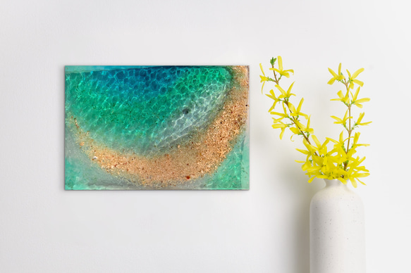 アートパネル  なも無い島　ムーンビーチエメラルドの海　波紋の穏やかな海　タイプE 5枚目の画像