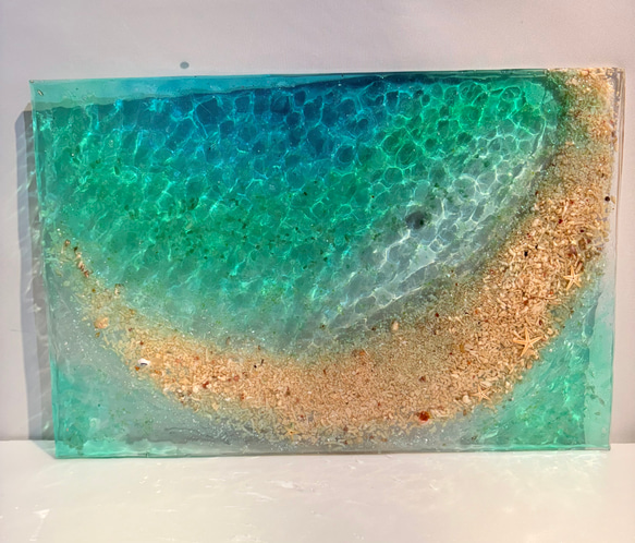 アートパネル  なも無い島　ムーンビーチエメラルドの海　波紋の穏やかな海　タイプE 11枚目の画像