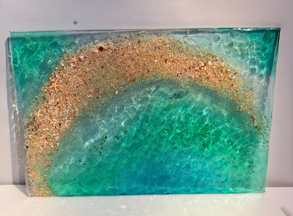 アートパネル  なも無い島　ムーンビーチエメラルドの海　波紋の穏やかな海　タイプE 16枚目の画像