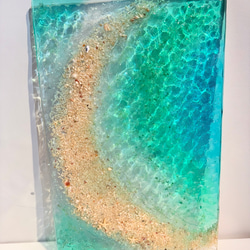 アートパネル  なも無い島　ムーンビーチエメラルドの海　波紋の穏やかな海　タイプE 10枚目の画像