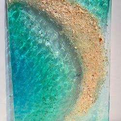 アートパネル  なも無い島　ムーンビーチエメラルドの海　波紋の穏やかな海　タイプE 15枚目の画像