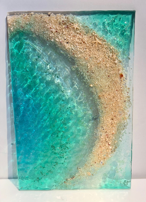 アートパネル  なも無い島　ムーンビーチエメラルドの海　波紋の穏やかな海　タイプE 15枚目の画像