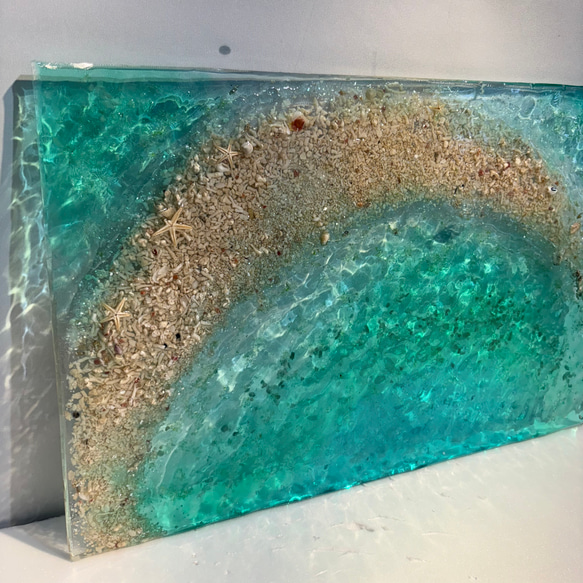 アートパネル  なも無い島　ムーンビーチエメラルドの海　波紋の穏やかな海　タイプE 13枚目の画像