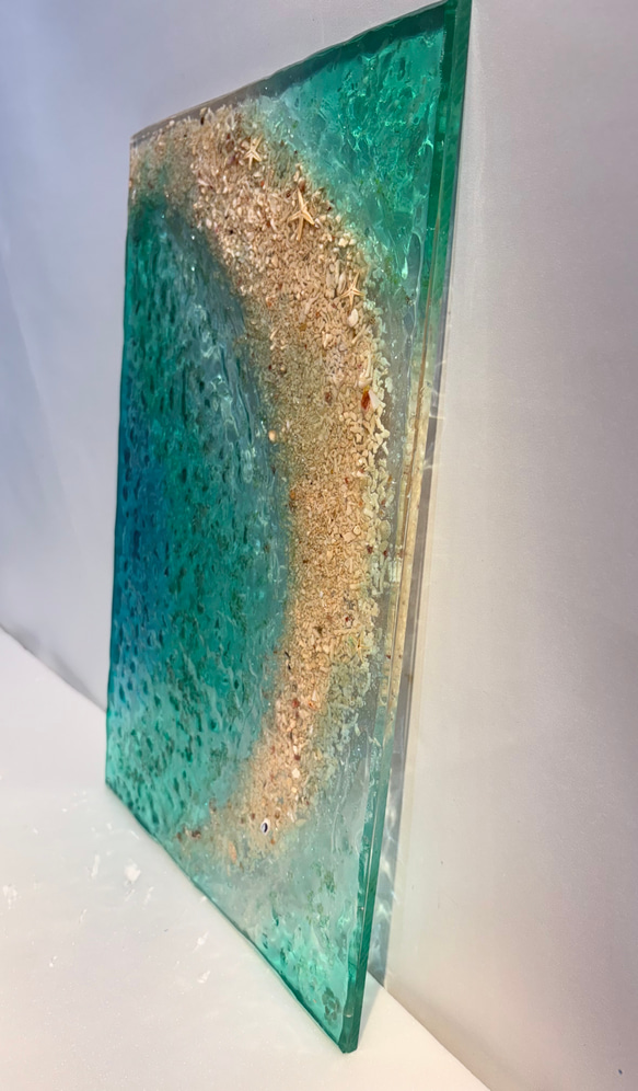 アートパネル  なも無い島　ムーンビーチエメラルドの海　波紋の穏やかな海　タイプE 14枚目の画像