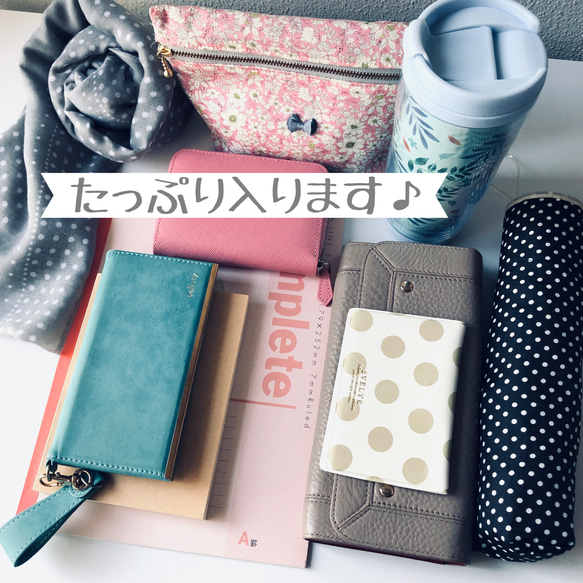 マカロンカラーのコットンリネントート｜A4・ハンドバッグタイプ【3色展開】 15枚目の画像