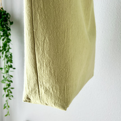 マカロンカラーのコットンリネントート｜A4・ハンドバッグタイプ【3色展開】 12枚目の画像