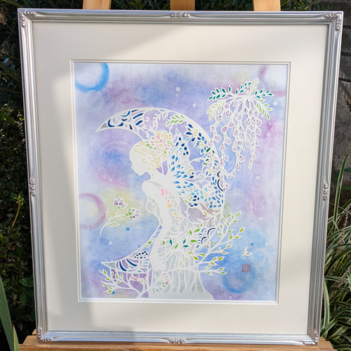 藤の花と月の妖精 切り絵 MIHO 通販 19950914｜Creema(クリーマ