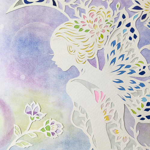 藤の花と月の妖精 切り絵 MIHO 通販 19950914｜Creema(クリーマ