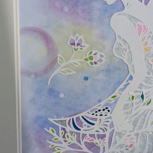 藤の花と月の妖精 切り絵 MIHO 通販 19950914｜Creema(クリーマ