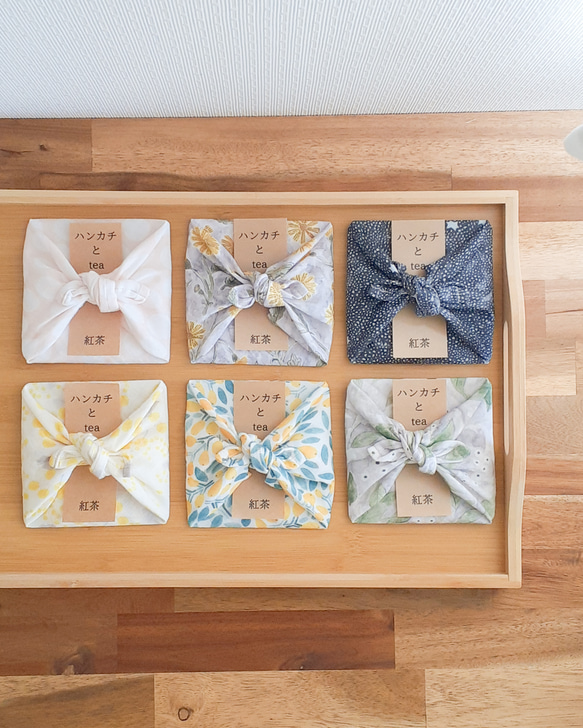紅茶とハンカチのプチギフト 贈り物 ギフト プレゼント 退職 手土産 お礼 感謝 お祝い 2枚目の画像