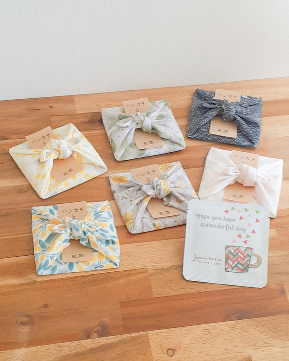 紅茶とハンカチのプチギフト 贈り物 ギフト プレゼント 退職 手土産 お礼 感謝 お祝い 5枚目の画像