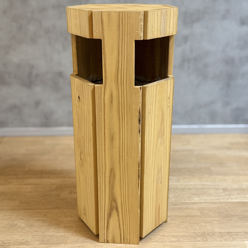 木製ゴミ箱 スツールにもなる 七角形 ナチュラル 北欧風 ハンドメイド