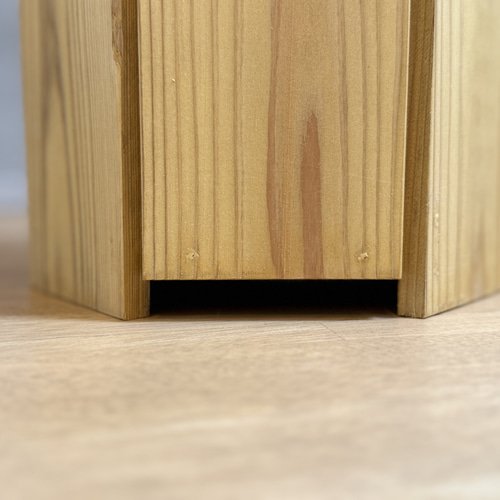 木製ゴミ箱 スツールにもなる 七角形 ナチュラル 北欧風 ハンドメイド