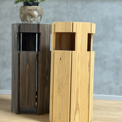 木製ゴミ箱 スツールにもなる 七角形 ナチュラル 北欧風 ハンドメイド