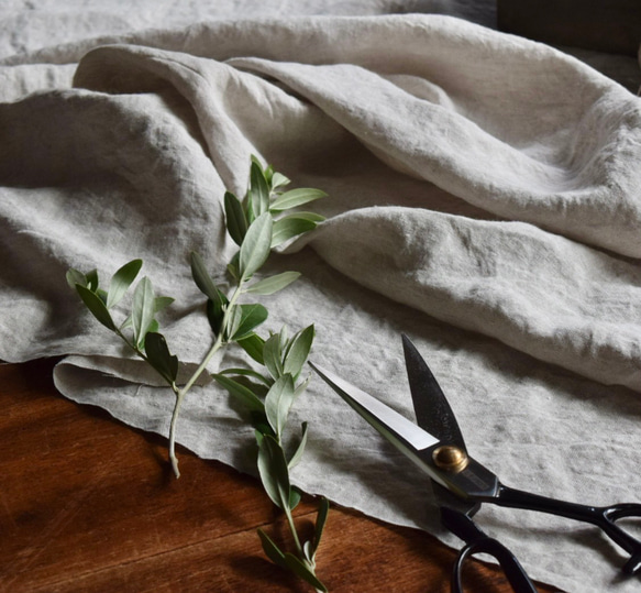 【2m以上専用ページ】 遠州織物 普通地 [リネン100%] 平織り 25番 生地 ナチュラル 6枚目の画像