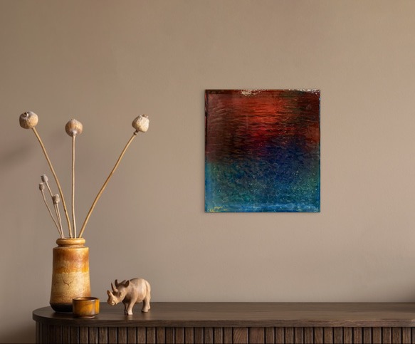 品販売　Yuji hamamura現画アートパネル  （暁の海）NO.39  ジャケットサイズ 2枚目の画像