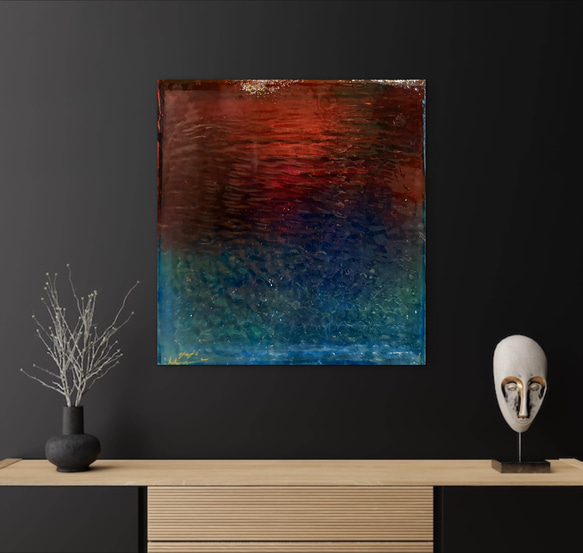 品販売　Yuji hamamura現画アートパネル  （暁の海）NO.39  ジャケットサイズ 1枚目の画像