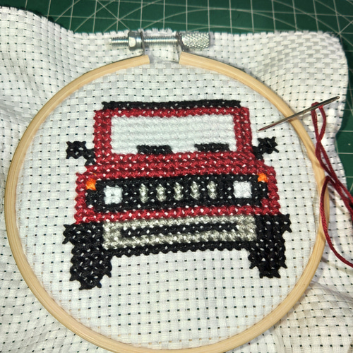 マグネットピンクッション ジムニー 風 クロスステッチ 送料無料