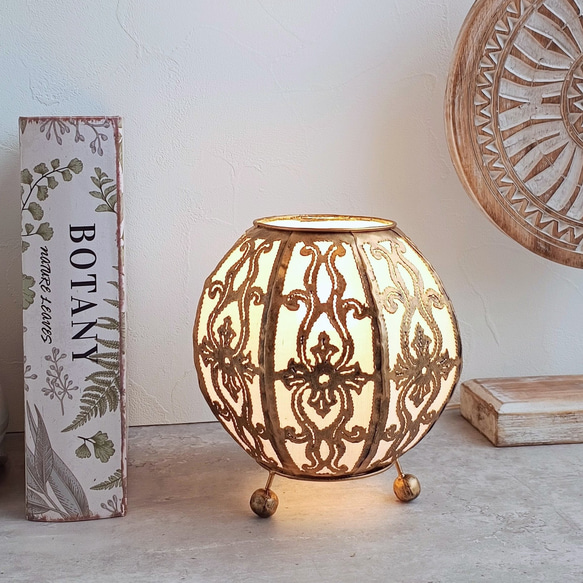 アイアン ランプシェード アンティークゴールド 間接照明 アラベスク