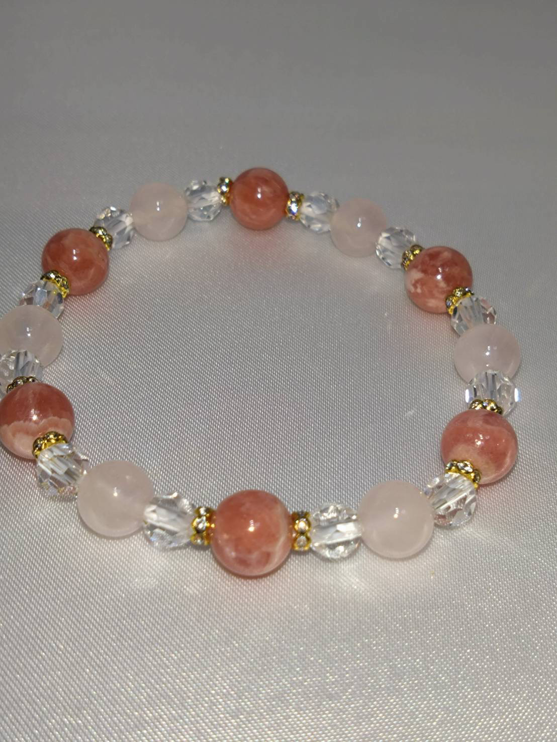 天然石ブレスレット★インカローズローズクオーツ