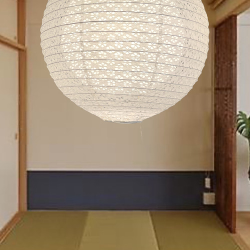 径45㎝岐阜落水和紙二重提灯2灯灯具照明ペンダント シーリングライト