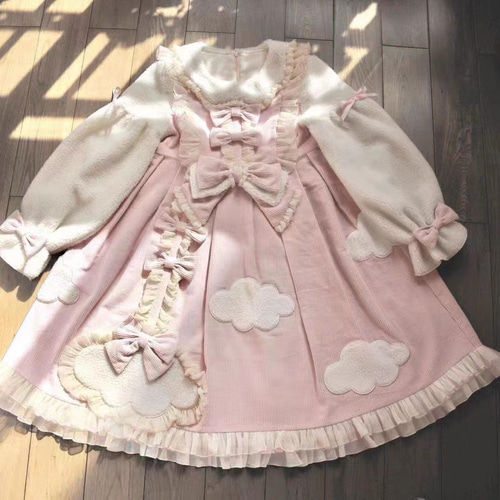 ロリータワンピース lolitaドレス 洋服 3点セット（ワンピース+ヘア 