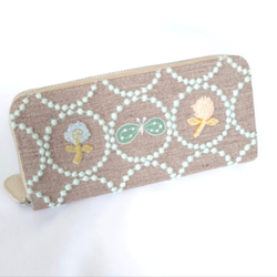 再販！ミナペルホネン 財布 タンバリン 長財布 財布 グリーン 長財布