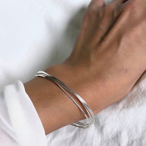 silver925 diagonal bangle バングル 4連 バングル・リストバンド f
