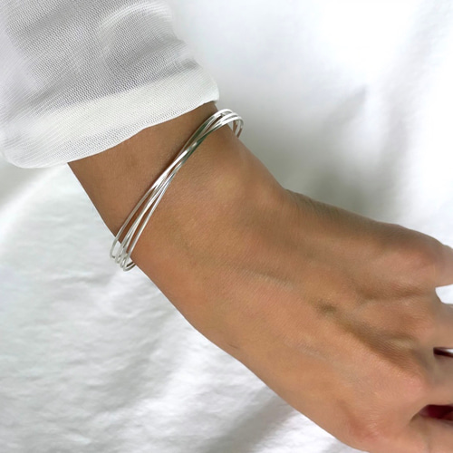 silver925 diagonal bangle バングル 4連 バングル・リストバンド f