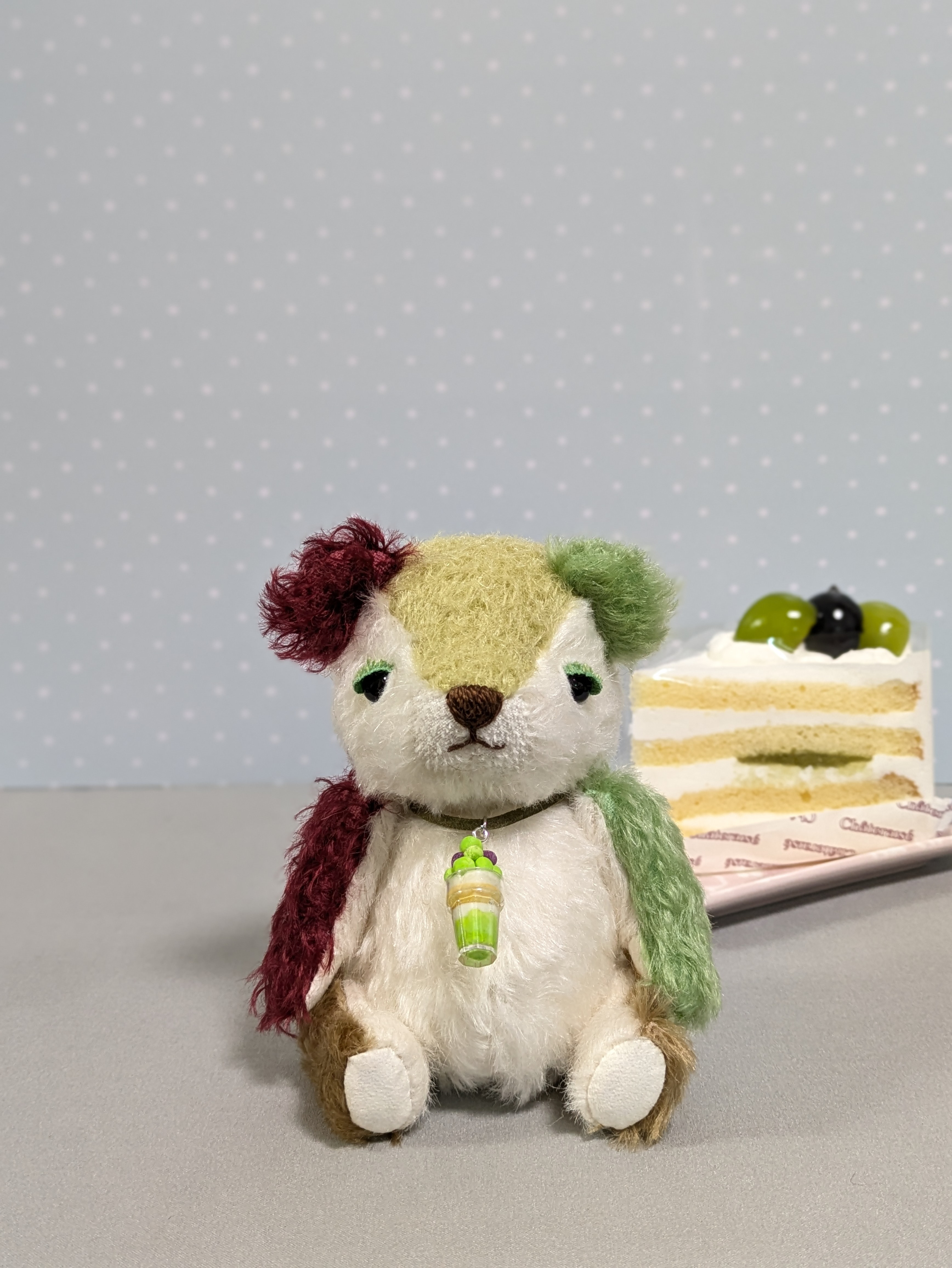 【再販】くまのぬいぐるみ　マスカットパフェテディベア　ユニークなテディベア　プレゼント・ギフトにも最適
