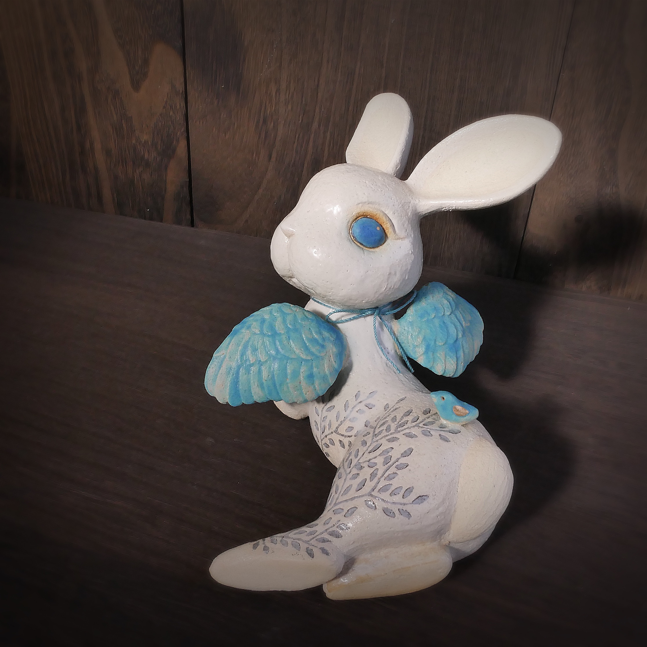 翼の葉影うさぎと小鳥 no.44 white