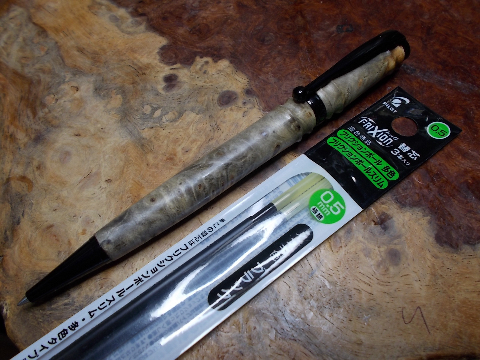 希少！　バックアイバールのフリクションスリムのボールペン 　(ジェットストリーム ＳＸＲ-80 使用可能)　手作り品!