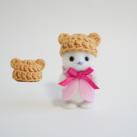 くま耳 ミニ帽子 ニット帽 シルバニア アザラシの赤ちゃん クマ