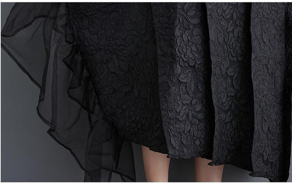 大きいサイズ レディース ロング　ワンピース　春夏　 秋　新品　ブラック 10枚目の画像