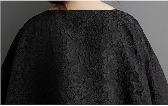 大きいサイズ レディース ロング　ワンピース　春夏　 秋　新品　ブラック 8枚目の画像