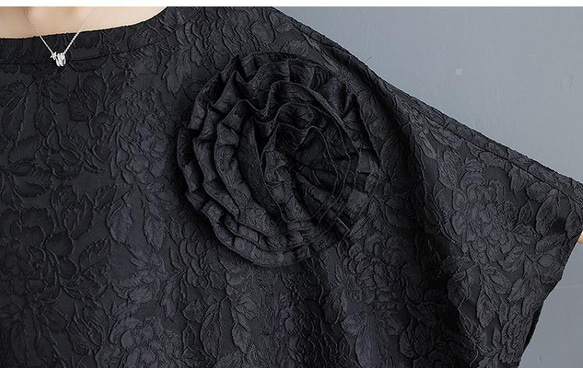 大きいサイズ レディース ロング　ワンピース　春夏　 秋　新品　ブラック 9枚目の画像