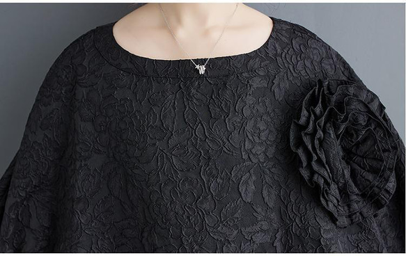 大きいサイズ レディース ロング　ワンピース　春夏　 秋　新品　ブラック 7枚目の画像