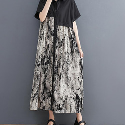 大きいサイズ レディース ロング　ワンピース　春夏 秋 新品 半袖 2枚目の画像