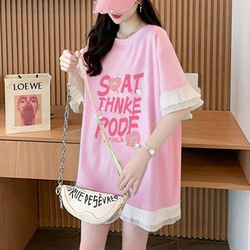 ❤️オーバーサイズ❤️フリル　トップス　半袖　レディース 春夏　新品 Tシャツ 2枚目の画像