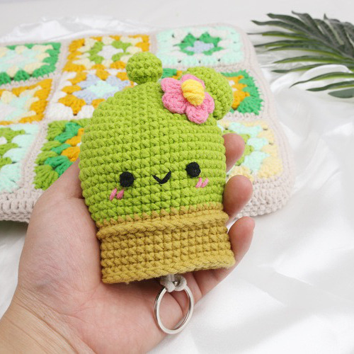 手作り 刺繍 毛糸 かぎ針編み ニート キーポーチ キーホルダー バッグ