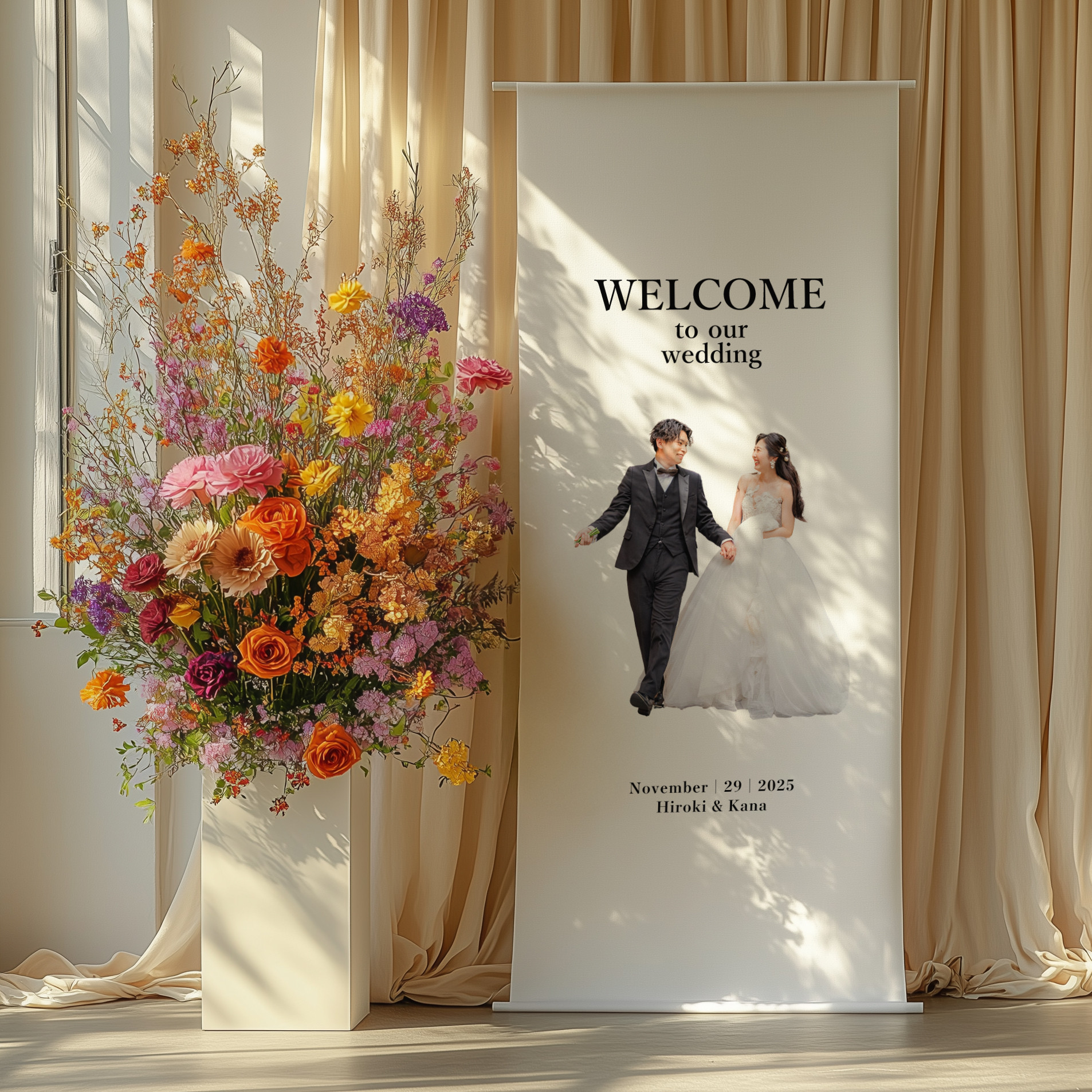 結婚式タペストリー 写真タペストリー