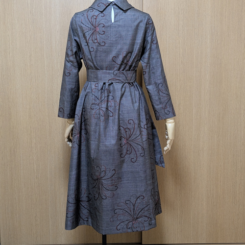 SOLD 着物リメイク ワンピース 大島紬 M〜L ワンピース さらあお 通販