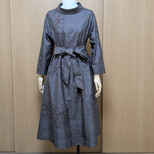 着物リメイクワンピース Mサイズ 12月販売削除 SOLD 着物リメイク ワンピース 大島紬 M〜L ワンピース さらあお 通販