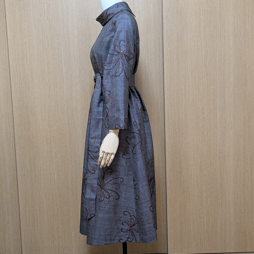 SOLD 着物リメイク ワンピース 大島紬 M〜L ワンピース さらあお 通販