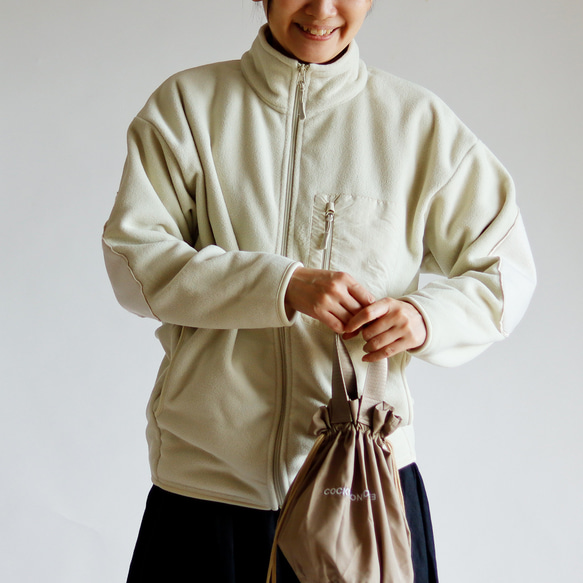 数量限定】エルボーパッチフリースジャケット（ナチュラルベージュ