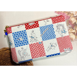 ハンドメイド ユキエモン ムービースタジオ サックス 横長 ミニポーチ