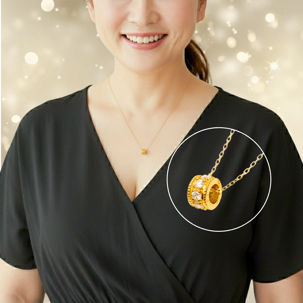 「市販のネックレスでは短い…」そう感じていた、大人世代のあなたへ　純金 ダイヤ0.2ctフルエタニティペンダント